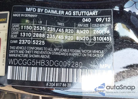 2013 Mercedes-Benz Glk 350 z USA, uszkodzony, nr VIN WDCGG5HB3DG009280